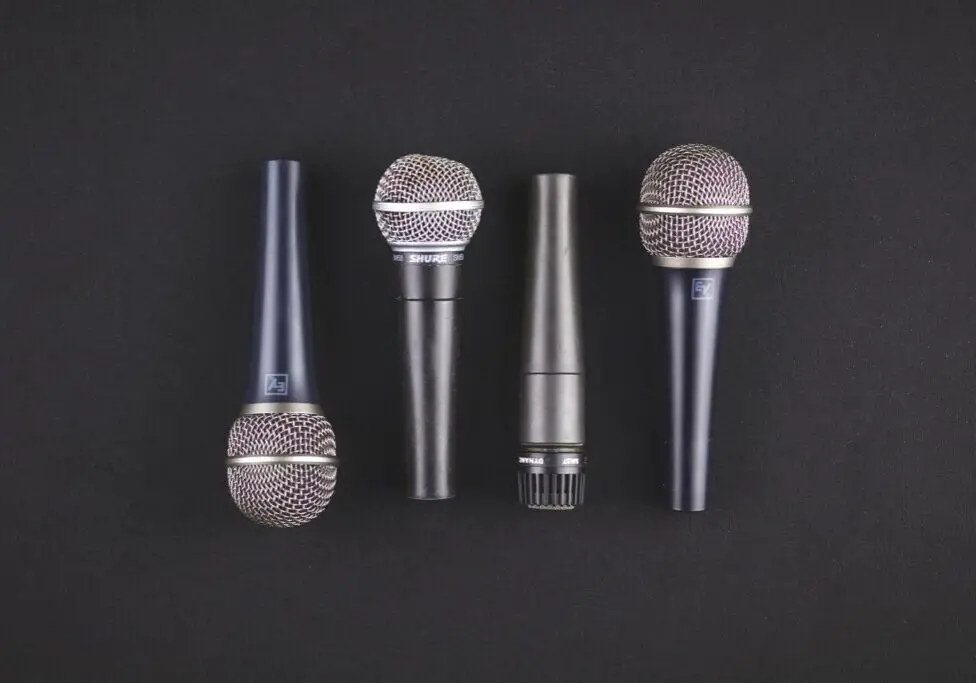 Row of microphones